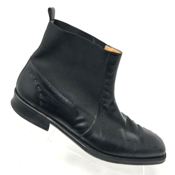 Mezlan Chelsea Boot Mens Size 10 M Black Leather Stitched Stretch Pull On
